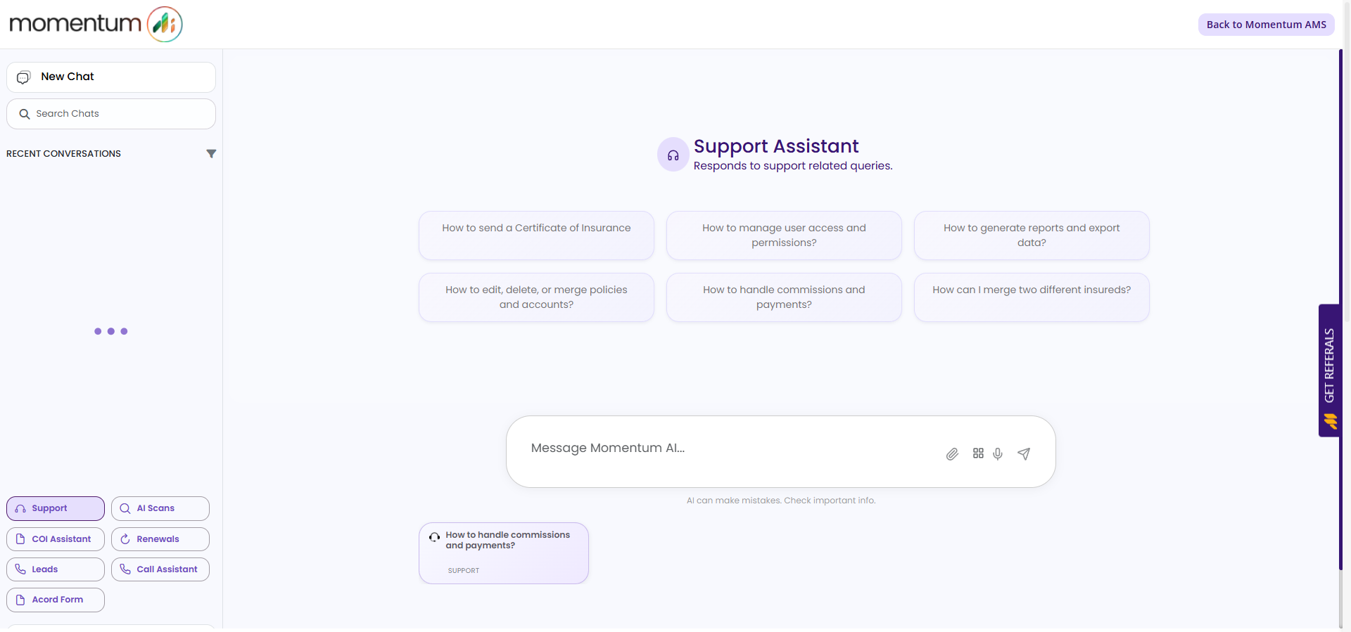 momentum ai screen shot